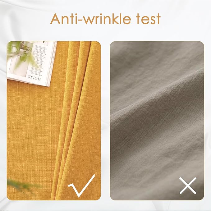 BALCONY & FALCON Rectangle Tablecloth Washable Wrinkle Resistant and Water Proof Table Cloth Decorative Linen Fabric Tablecloths for Dining Parties Kitchen Wedding and Outdoor (Gold Orange, 57x118)