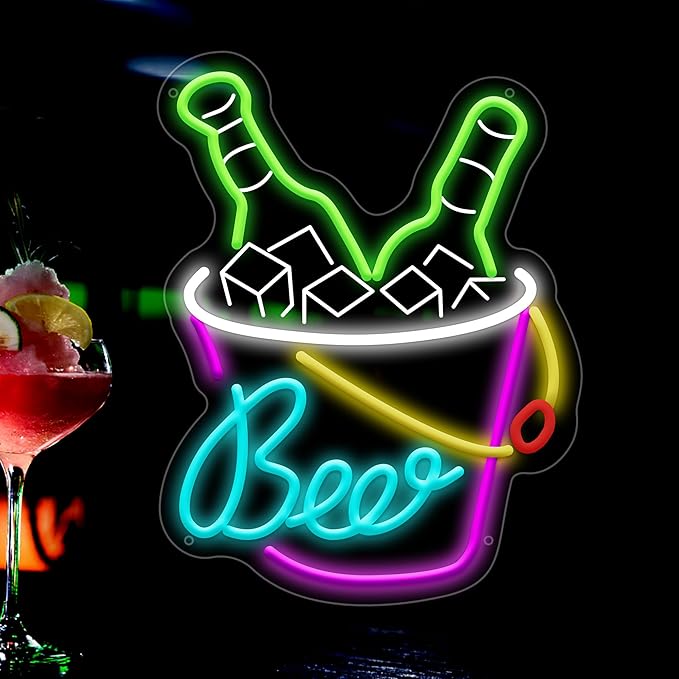 Beer Neon Sign for Wall Decor Dimmable Beer Neon Signs Bar Led Sign for Man Cave Light Up Sign for Bedroom Home Bar Shop Pub Bistro Party Hotel Game Room Decor Gifts