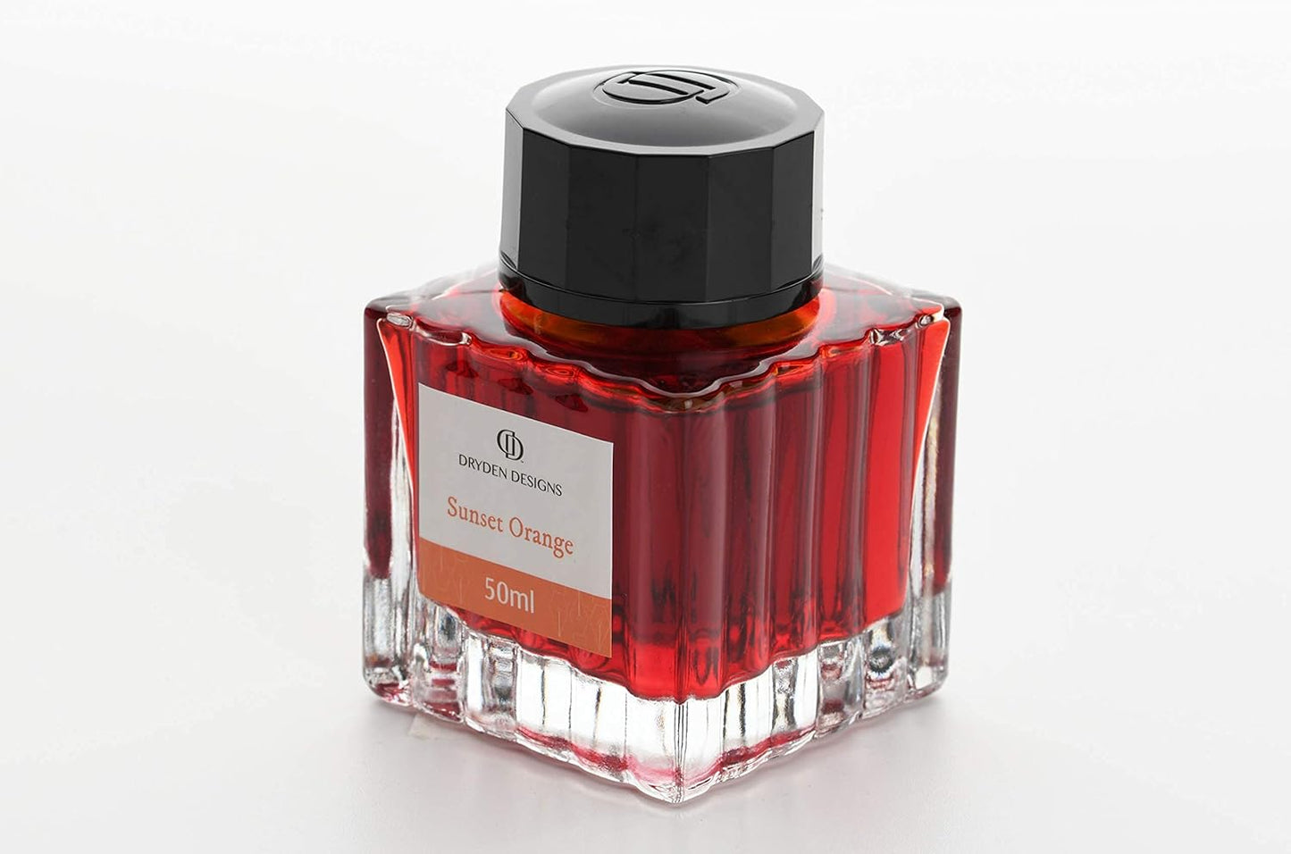 Dryden Designs Ink Bottle for Fountain Pen | Luxury Edition, Smooth Flow, Compact Designed 50ml Sunset Orange