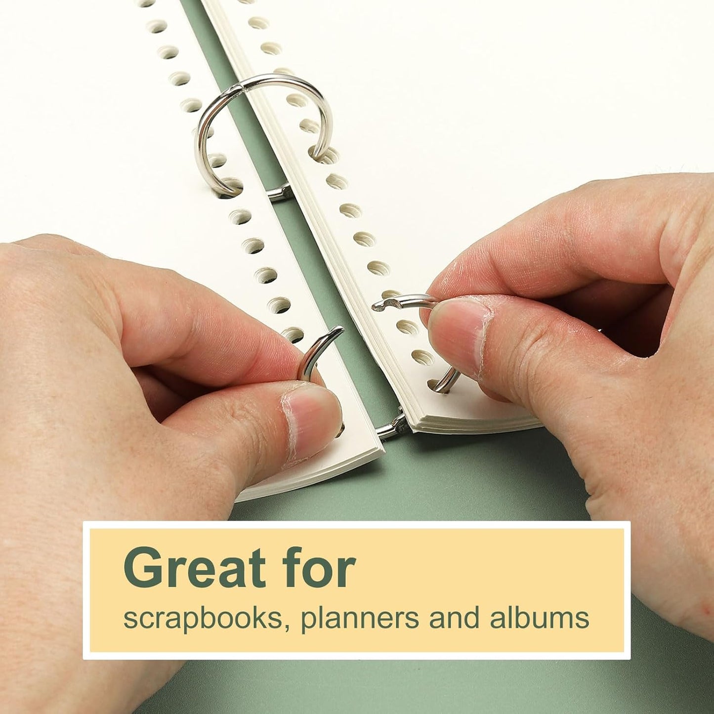 PATIKIL 2" x 2.2" Loose Leaf Binder Rings, 30 Pcs Metal Book Rings Nickel Keychain Ring for Paper Index Cards Flash Card Notebook Rings Office Home Book Binder, Silver Tone