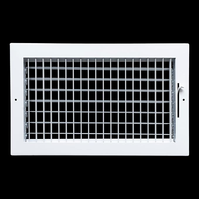 [2 Pack] Fits 14x8 Duct Opening Steel Adjustable Air Supply Grille by Handua | Register Vent Cover Grill for Sidewall and Ceiling | White | Outer Size: 15.75" X 9.75"