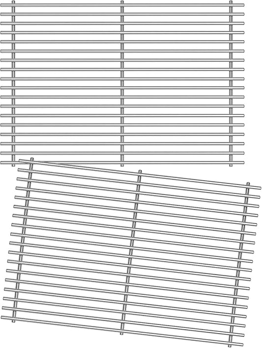 19.5" 304 Stainless Steel Grill Grates for Weber Genesis 300 Series E310 E320 E330 S310 S320 S330 EP-310 EP-320 EP-330 Gas Grills 2-Pack Cooking Grids Replacement Parts for Weber 7524, 7528
