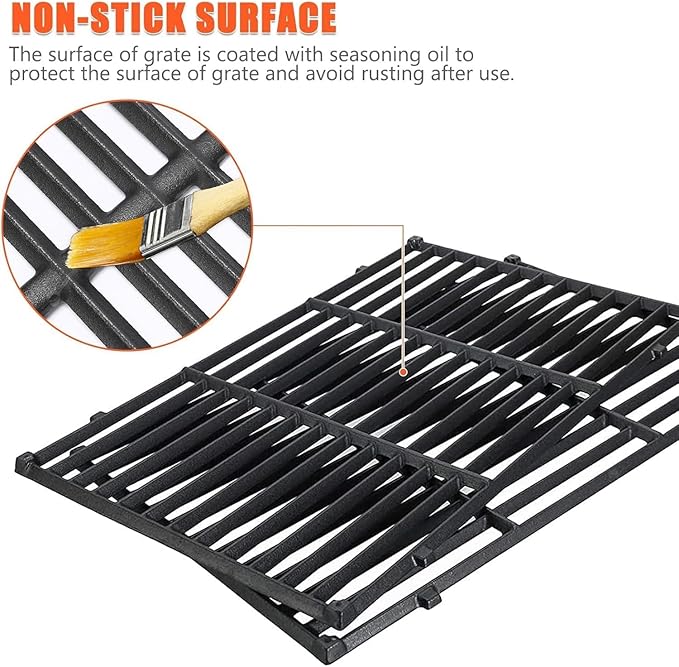 QuliMetal 7637 7635 Grill Parts for Weber Spirit E-210, Spirit 200, GS4 Spirit II 200, Spirit II E-210 Series, Spirit II E-210 Gas Grills,(Front-Mounted Control),15.3" Flavorizer Bars & 17.5" Grates