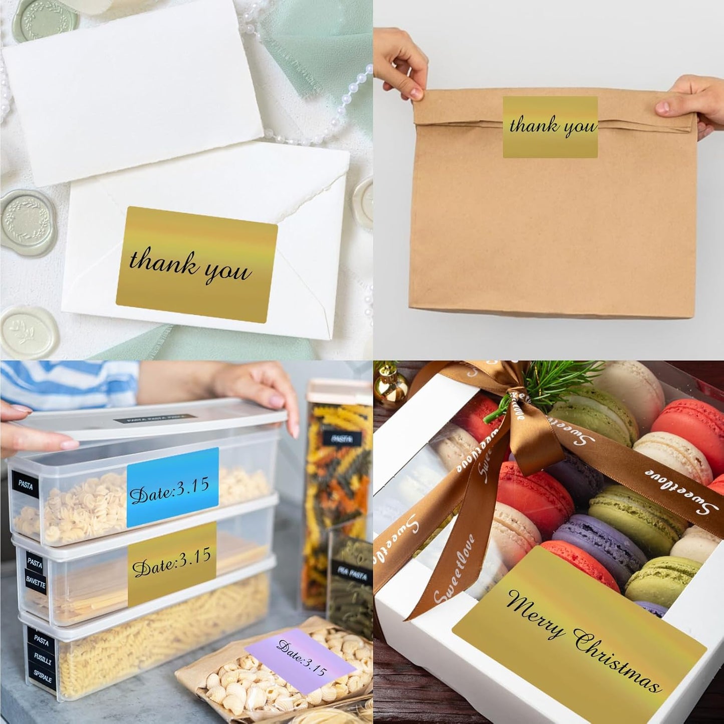 2" x 3" Holographic Thermal Label Stickers Brown,Printable Rainbow Glitter Thermal Printer Sticker Labels for Gift Wrapping, Self-Adhesive Name Price Tag DIY Custom Logo Design (280 pcs)