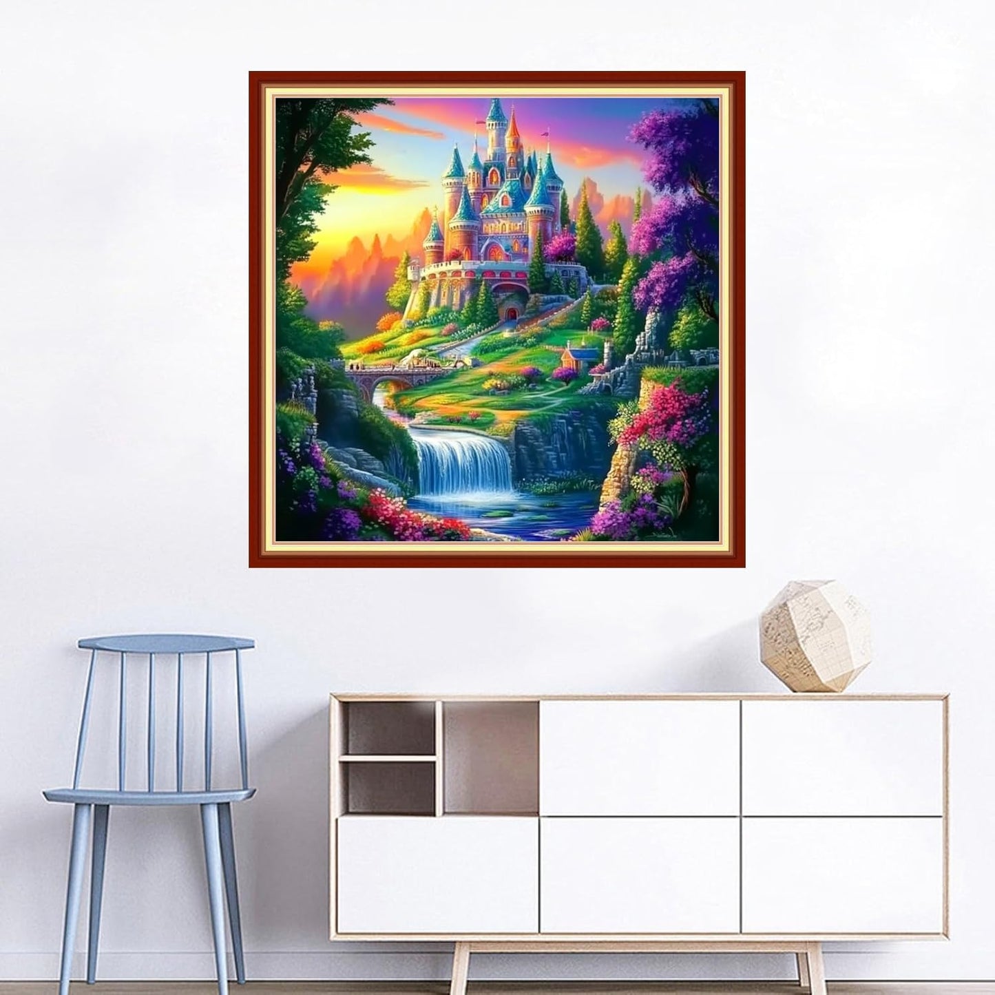 Joyhoor Cross Stitch Kits for Beginners Stamped Cross-Stitch Supplies Needlework preprint Embroidery Kits for Adults DIY Needlepoint Kits Embroidery Patterns 11CT-Wonderland Castle 18x18 inchs