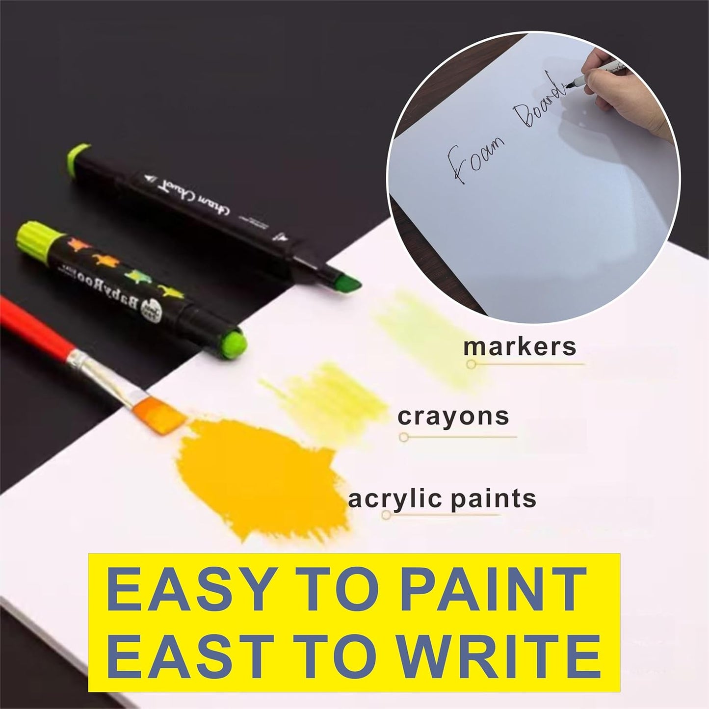 Foam Board 12 x 16 in, ZXUNLIEH 12 Pack White Poster Board, 3/16 in Thick Craft Foam Core Board, Puzzle Board, Double Sided, Foam Sheets for Picture, Project, Presentation, Artwork, Signage and Crafts