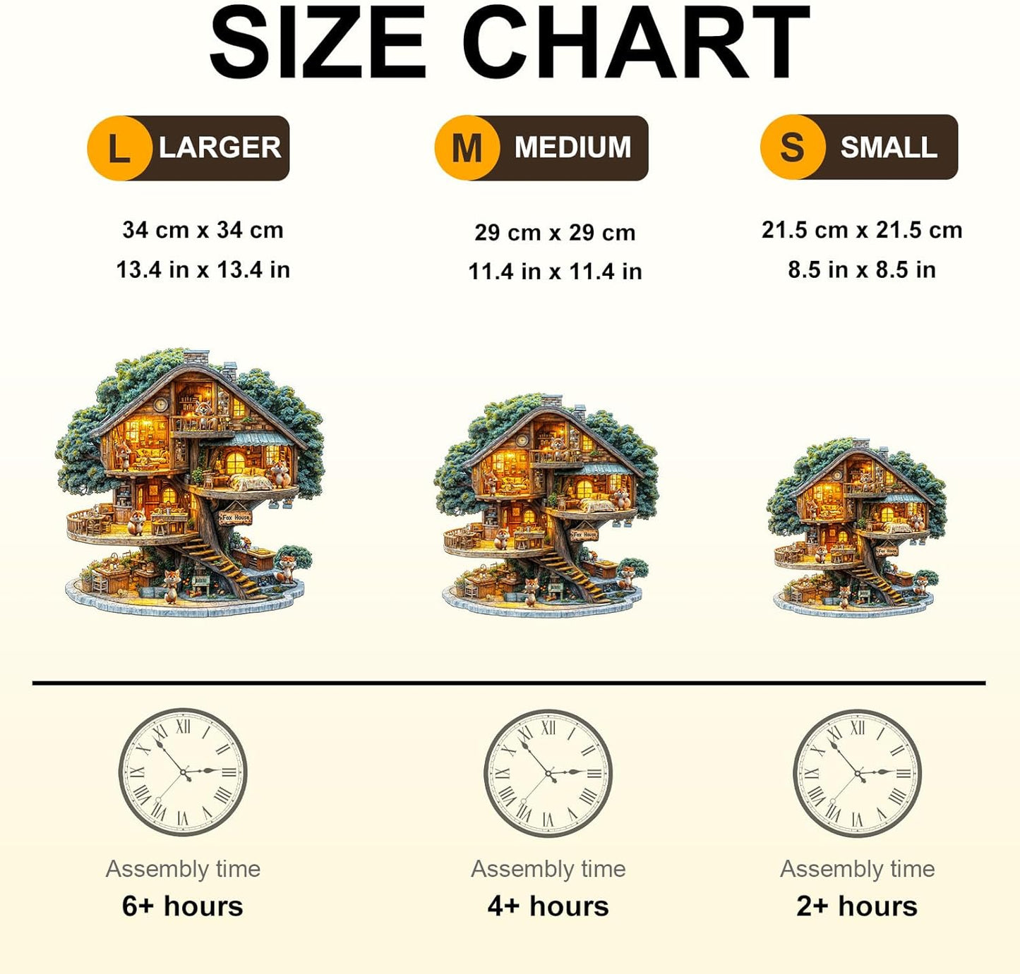 WOODBESTS Wooden Puzzles for Adults (195 Piece, M, 11.4 * 11.4in) Fox House Wood Puzzle Adult, Unique Wooden Animal Jigsaw Puzzles, Family Game and Birthday Gifts for Friend