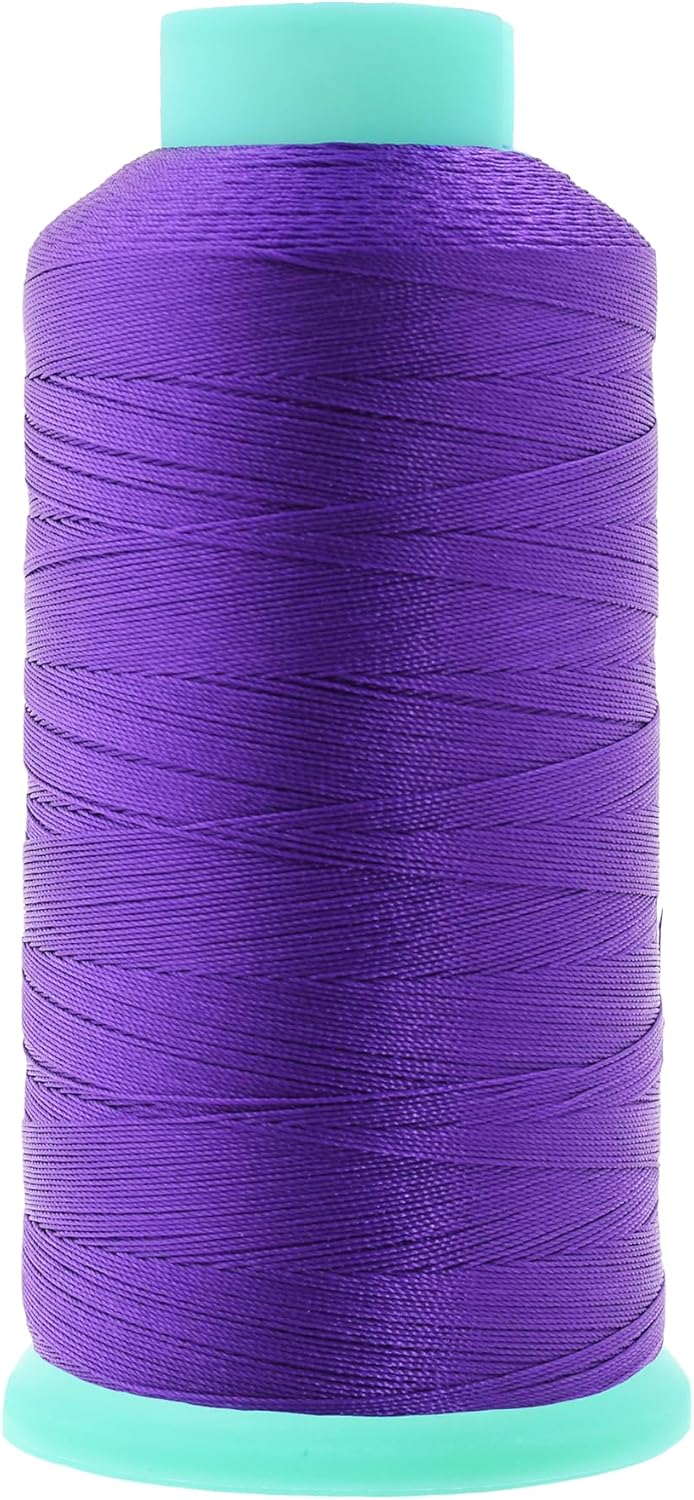 Mandala Crafts Bonded Nylon Thread Violet Heavy Duty Sewing Threads - 1100 YDs Size 92 280D T90 Tex 90 Thread for Leather Jeans Weaving Outdoor Marine Upholstery Threads
