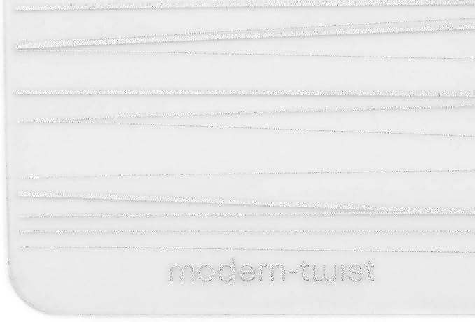 modern-twist 14 x 16 Silicone Placemat, BPA, PVC-Free Table Mat, Dishwasher Safe, Stream Print in Silver, Pack of 1