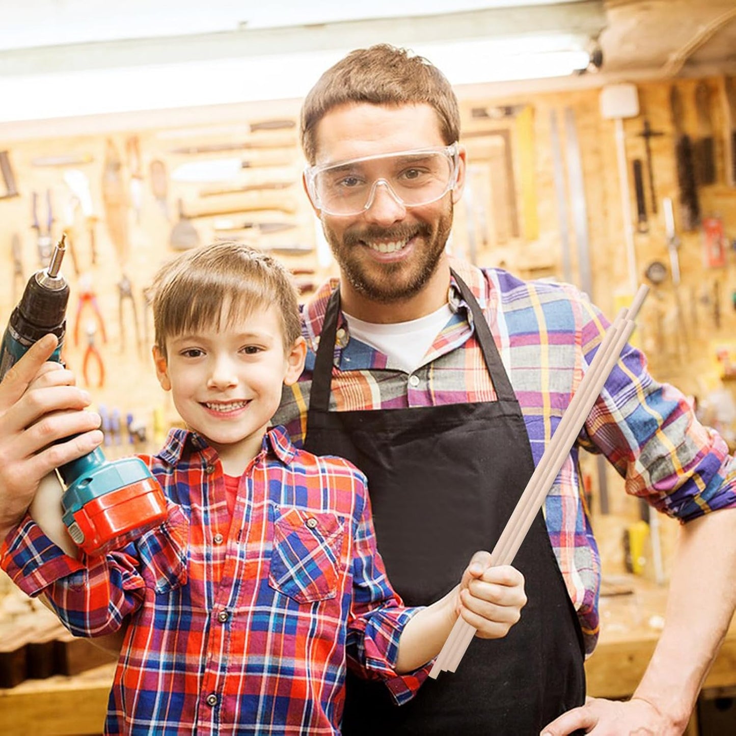 Wood Dowels Wooden Dowel Rods for Crafts, 25PCS 3/8 x 18 Round Macrame Wooden Sticks for Crafting, Unfinished Hardwood Sticks for Arts and DIYers, Tiered Cake Support and Wedding Ribbon Wands