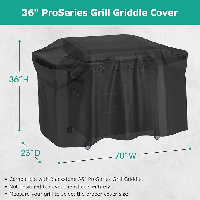 SunPatio Griddle Cover for Blackstone 36" Pro Series Grill Griddle, Outdoor Waterproof Flat Top Gas Grill Cover 70 Inch, All Weather Protection Cooking Station Grilling Protector, Black