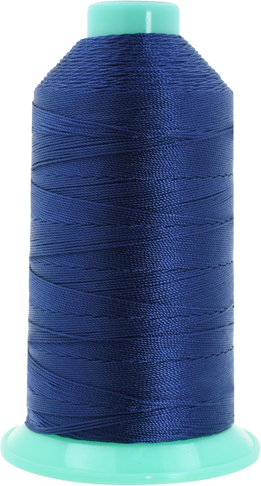 Mandala Crafts Bonded Nylon Thread Navy Blue Heavy Duty Sewing Threads - 800 YDs Size 207 630D T210 Tex 210 Thread for Leather Jeans Weaving Outdoor Marine Upholstery Threads