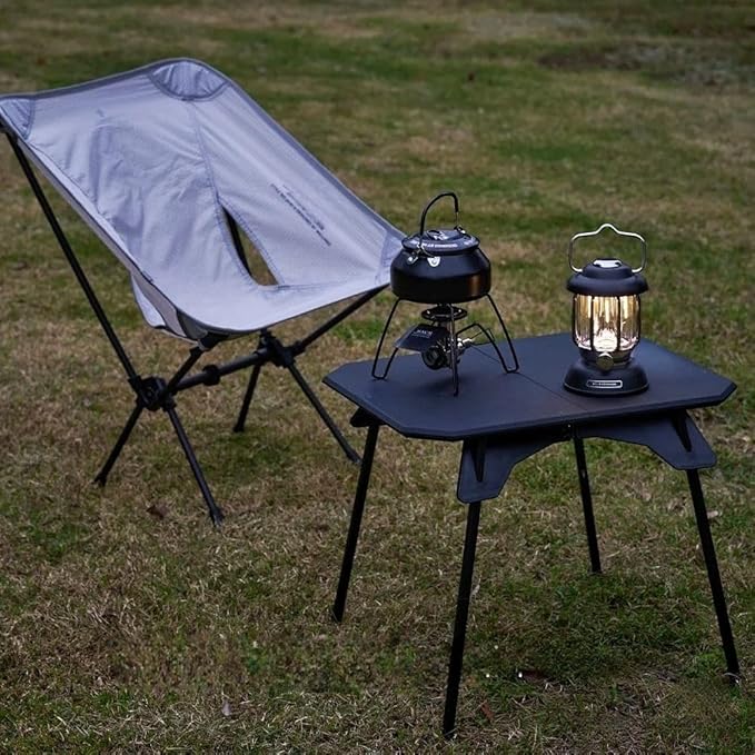 Folding Camping Table,Outdoor Small Portable Aluminum Camp Table with Backpacking Carrying Bag for Camping Beach Picnic Grilling Hiking FishingTravel (Black)