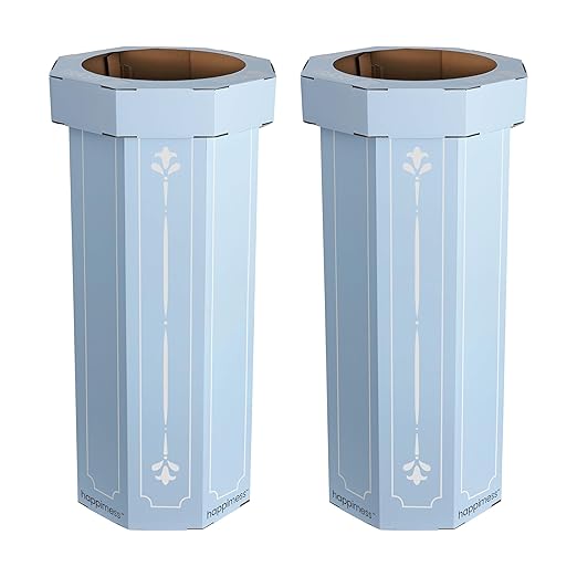 Eyely MPH1301B-SET2 Sal 25-Gallon Disposable Corrugated Cardboard Event Trash Can and Recycling Bin for BBQs, Beach, Parties & Events & Outdoor Activities, Bridal Blue (Set of 2)