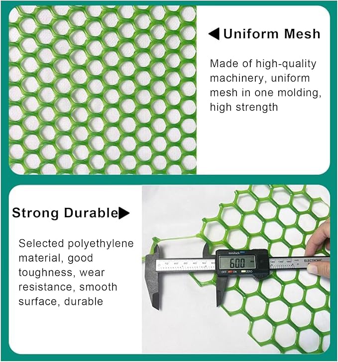 39.3″ x 32.8′ Chicken Mesh Fence Roll Versatile Plastic Fencing Netting Heavy Duty Balcony Protection Safety Mesh Easy Cut for Home Décor Gardening Poultry Barrier(Size:1x20M - Mesh 1.8cm,Color:Green)