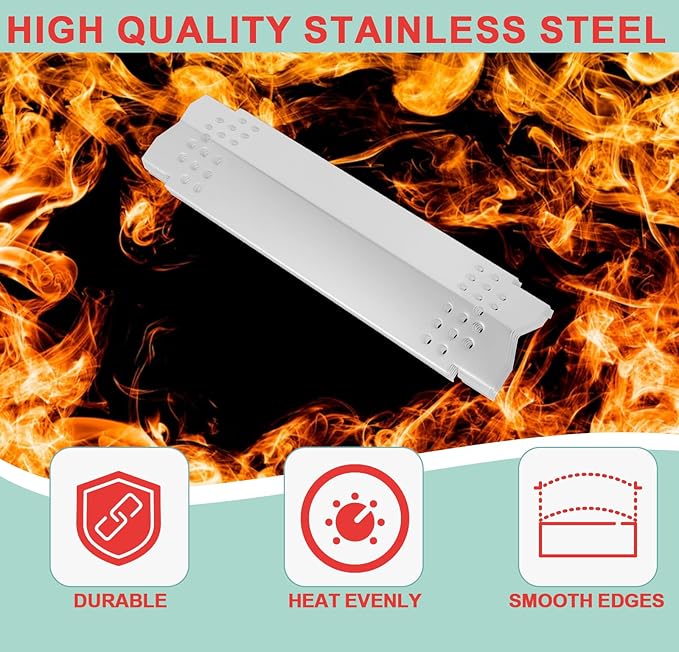 Replacement Grill Parts for Home Depot Nexgrill 5 Burner 720-0888A 720-0888 720-0888N 720-0888S,Cooking Grates & Heat Plates for Nexgrill 4 Burner 720-0830 720-0830HM 720-0830H,Stainless Steel