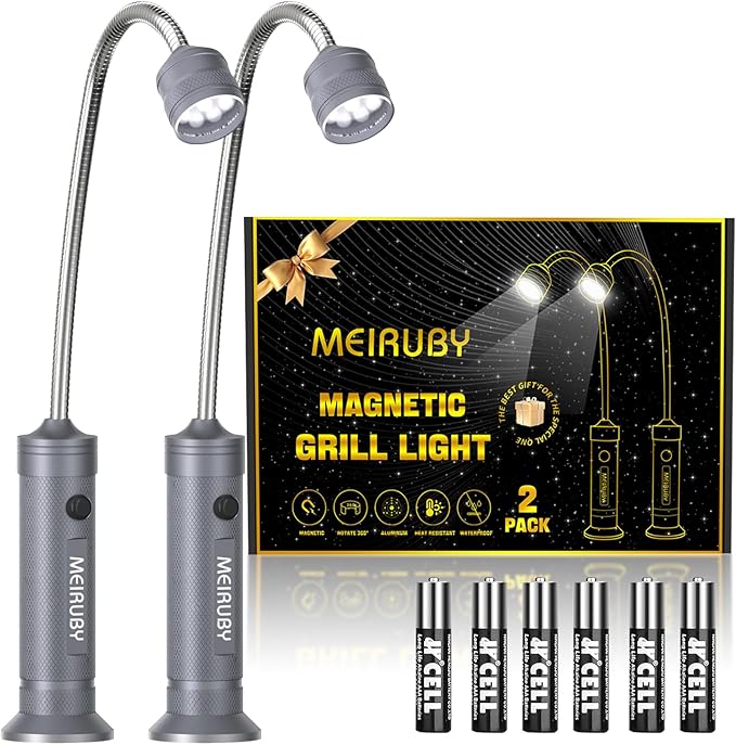 Grill BBQ Stocking Stuffers for Men Adults, 2-Pack Magnetic Barbecue Grill Light: BBQ Grilling Blackstone Griddle Accessories for Outdoor Grills, Birthday Christmas Gifts for Men Dad Husband Grandpa