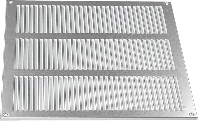Repa Market 12x12 Inch Air Vent Cover/Galvanized Steel Louvered Grill Cover with Mesh Screen/Wall or Ceiling Vent/Durable Flush Mount HVAC Register for Indoor and Outdoor Ventilation