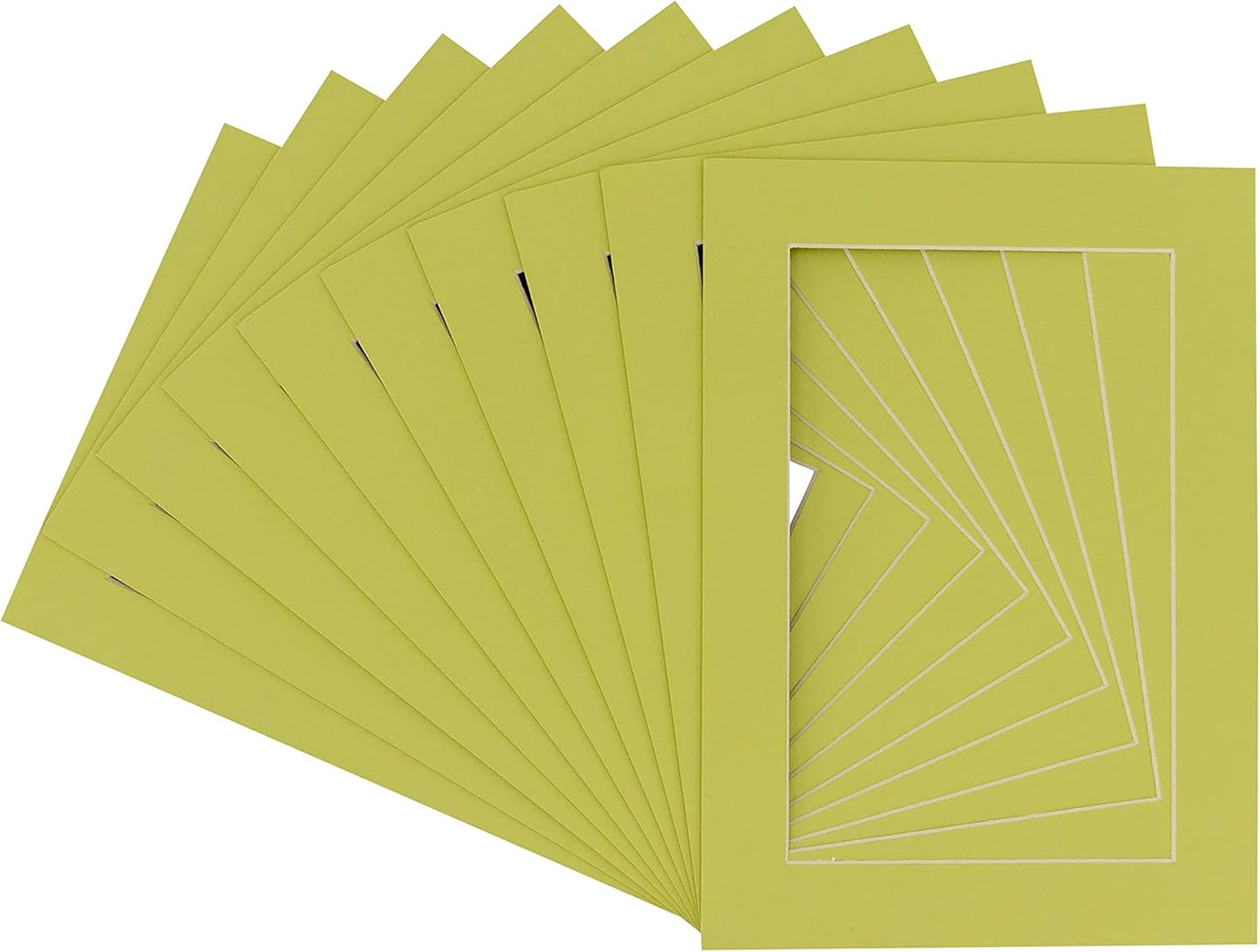5x7 Mat for 8.5x11 Frame - Precut Mat Board Acid-Free Show Kit with Backing Board, and Clear Bags Pistachio Green 5x7 Photo Matte For a 8.5x11 Picture Frame Matboard for Framing, Pack of 10 Mats