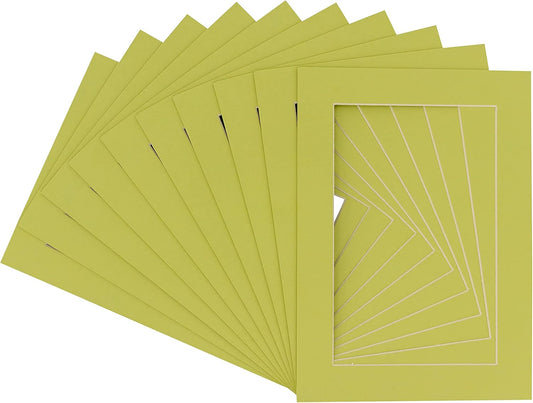 5x7 Mat for 8.5x11 Frame - Precut Mat Board Acid-Free Show Kit with Backing Board, and Clear Bags Pistachio Green 5x7 Photo Matte For a 8.5x11 Picture Frame Matboard for Framing, Pack of 10 Mats