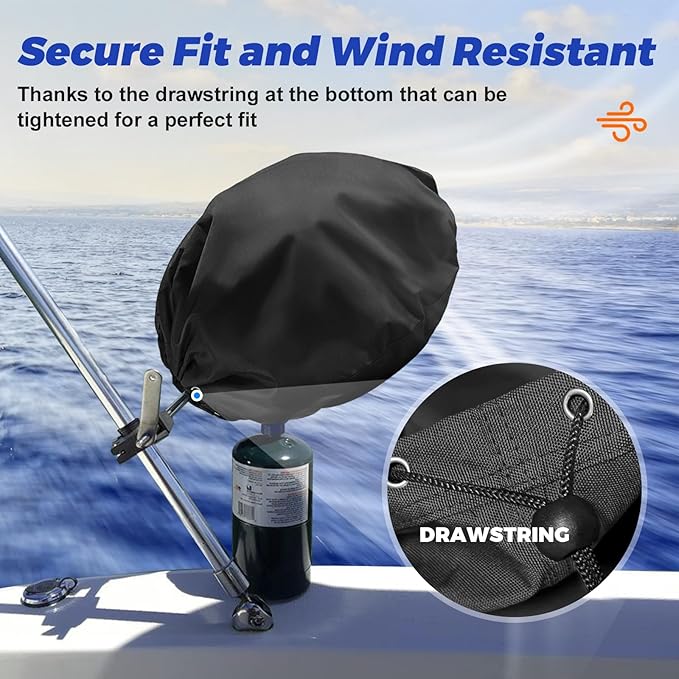 Marine Kettle Grill Cover, 100% Solution-Dyed Acrylic Boat Kettle Grill Cover, for Magma Original Size Marine Kettle Gas Grill A10-205, Marine Kettle 3 A10-207-3, Marine Kettle Charcoal Grill A10-104