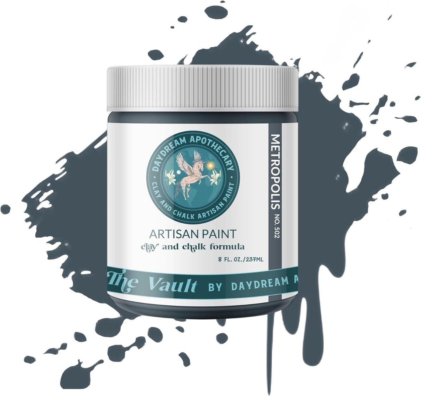 Daydream Apothecary Premium Chalk Style Paint for Furniture, Home Décor, Wood, DIY Interior Projects, Quick Dry, No Prep or Prime Needed, Matte Slate Grey - 8oz