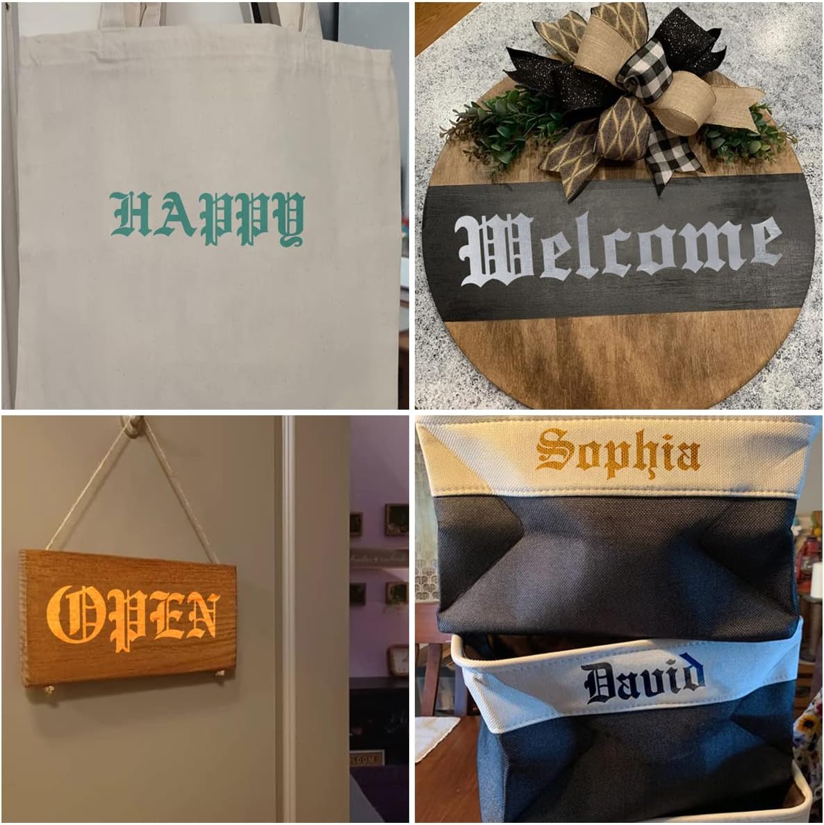 1 Inch Alphabet Letter Stencils for Painting - 70 Pack Old English Letter Stencil Templates with Numbers and Signs for Painting on Wood, Reusable Letters Stencils for Chalkboard Wood Signs & Wall Art