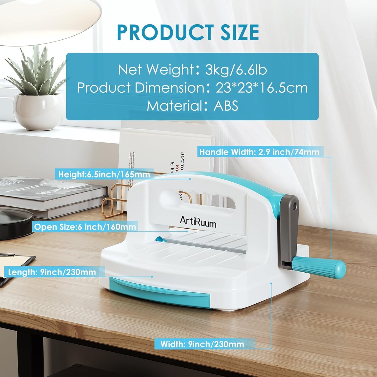 Manual Die Cutting & Embossing Machine,Portable Die Cut Machine with Storage Box,6'' Opening Size for Cardmaking,Scrapbooking and DIY Crafts-Full Tools Included