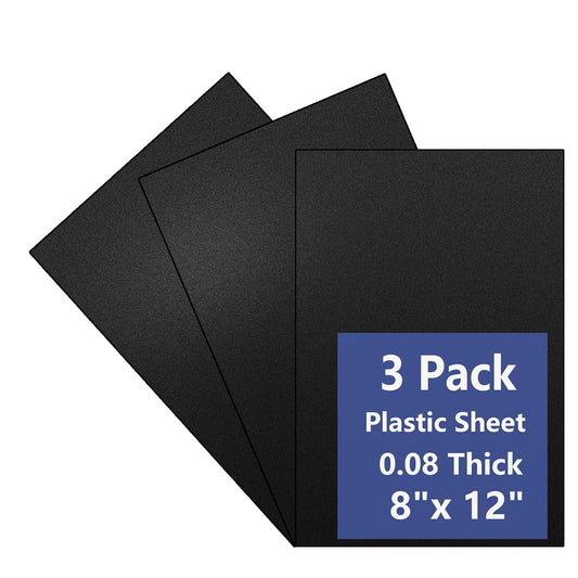 3 Pack Black Plastic Sheet 8x12x0.08 in Flexible High Tensile Plastic Sheets Black Plastic Panel for DIY Materials Handicrafts Home Decoration