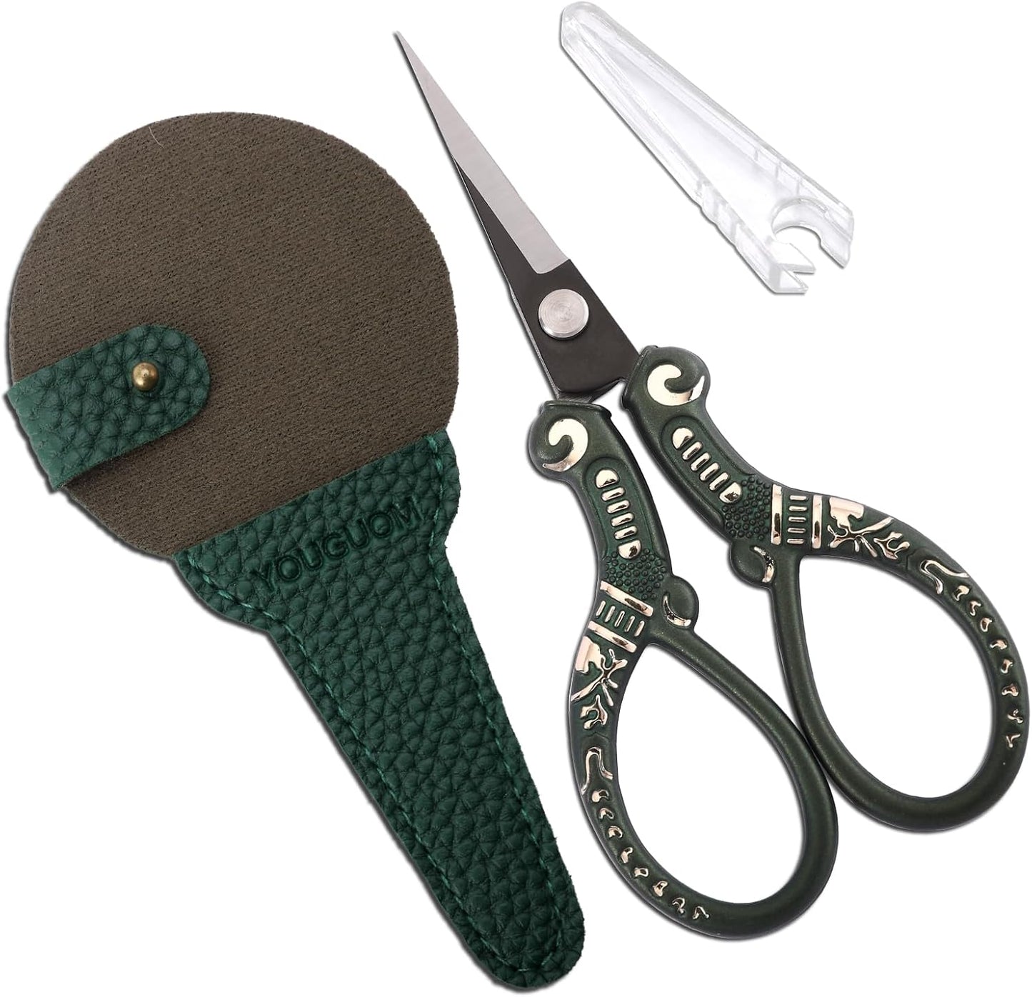 Vintage Craft Scissors with Case, Sharp Sewing Scissor for Craft Needlework Cross Stitch Yarn, Little Thread Snips Detail Shears