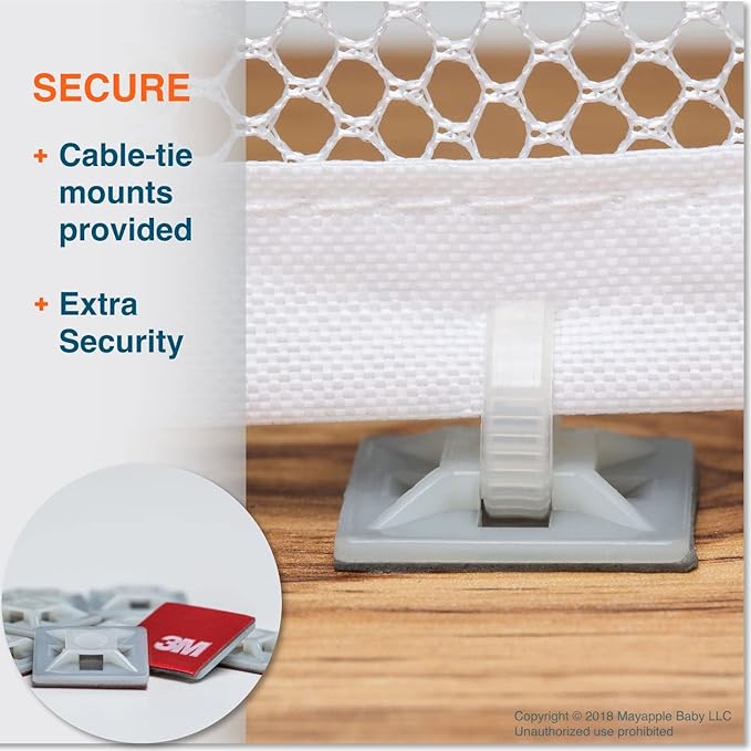 Roving Cove Stair Banister Guard 10ft x 3ft, Railing Safety Net for Baby Proofing, Child Safety Stairway Cover, Balcony Mesh Netting, Pearl White