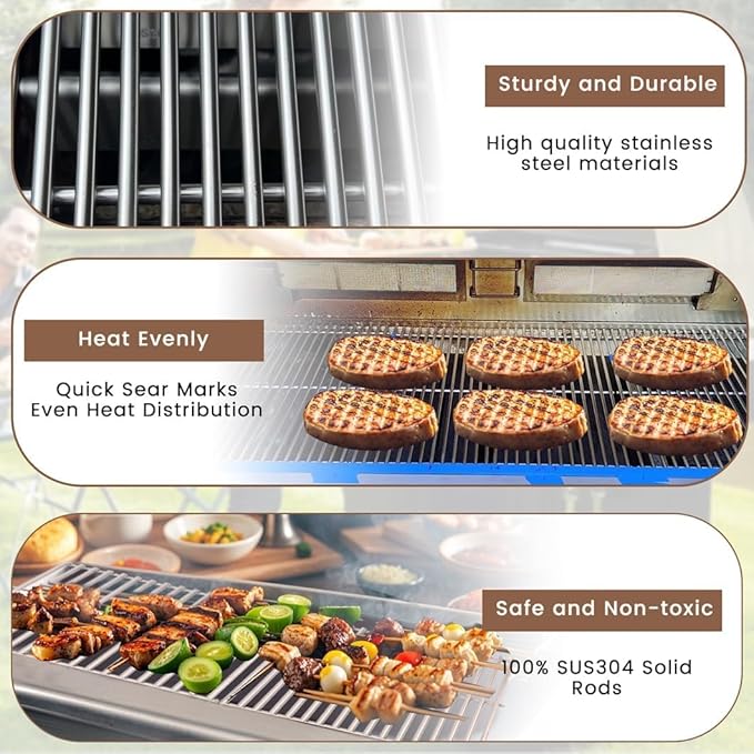 SH2Z (2-Pack) Stainless Steel Grill Cooking Grate for Pit Boss 820 Series Parts, Pit Boss Pro Series 850, Pit Boss Pro II 850 Grills, Pit Boss Navigator 850 Wood Pellet Grills