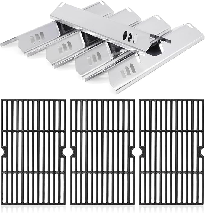 Criditpid Grill Parts for Dyna Glo DGF510SBP, DGF510SSP, DGF493PNP-D, Backyard Grill BH13-101-099-01, BH15-101-099-02, Uniflame GBC1059WB. Grill Grates, Heat Plate for Dyna-Glo Grill Replacement Parts