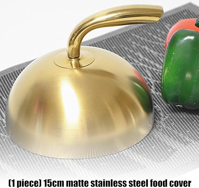 Matte Nonrust Steel Food Cover 15cm Rustproof Kitchens BBQ Grills Protectors Cooking Food Dome for Outdoors Dinin