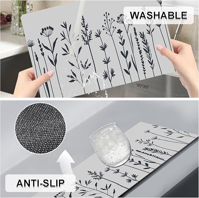 Flower Placemats Set of 4 - Spring Floral Faux Leather Heat Resistant Placemats for Dinner Table, Non-Slip Waterproof Oil-Proof Washable Reusable Placemat for Indoor Outdoor Kitchen, 15.75In*11.81In