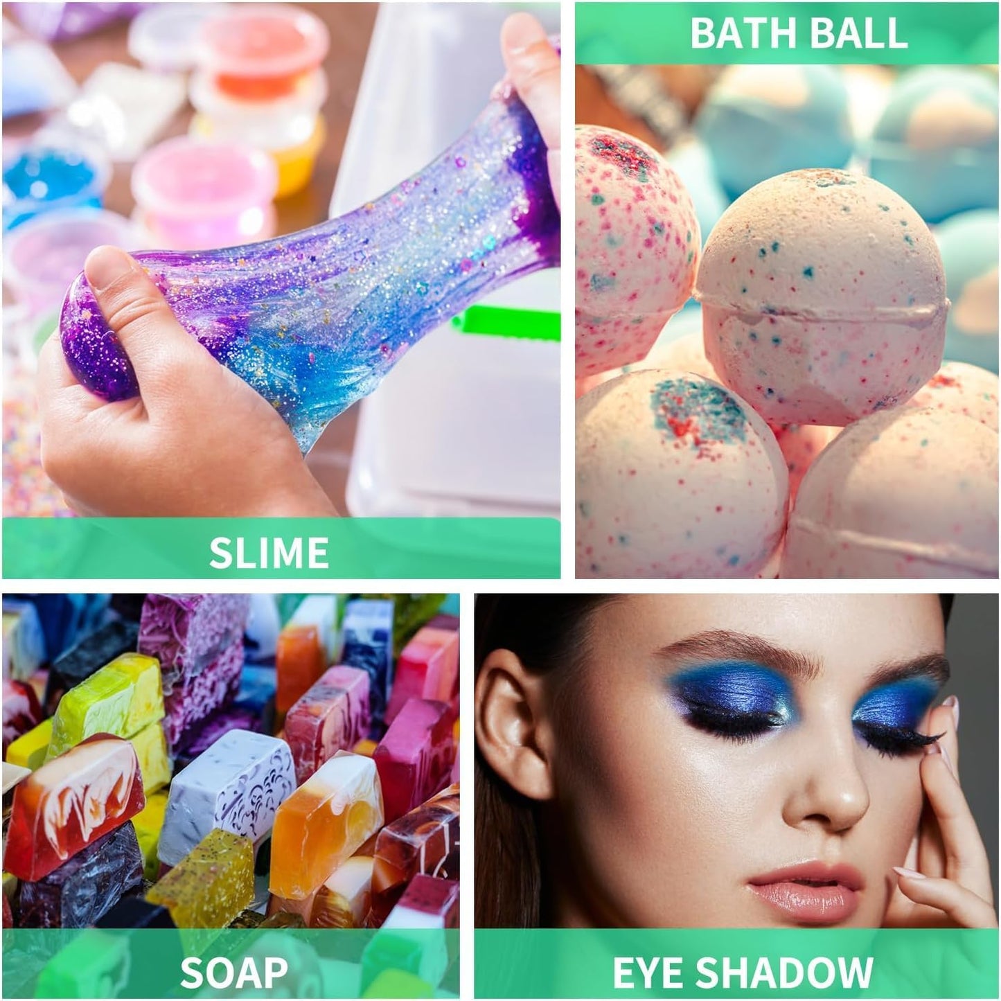 Mica Powder - 100g Mica Powder for Epoxy Resin - Metallic Color Pigment for Resin, Soap, Bath Bombs, Eye Shadow, Nails, DIY Crafting Projects etc. (Blue Green)