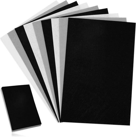 Whaline 18Pcs Felt Fabric Sheets Soft Thick Assorted Black Grey White Craft Felt Pack for DIY Craft Sewing Patchwork Art Projects, 3 Colors, 7.9 x 11.8 Inch