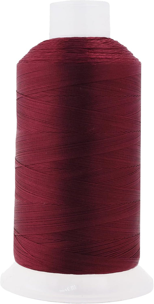 Mandala Crafts Wine Heavy Duty Thread -1500 Yds Tex 90 Thread for Sewing Drapery Jeans Leather Hair - Bonded Polyester for Outdoor Marine Upholstery