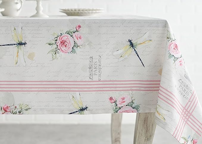 Maison d' Hermine Table Cloth Rectangle Table 100% Cotton 54 x 72 Inches Tablecloth Reusable Decorative for Dining Room, Farmhouse, Home, Party, Festive & Wedding Spring Summer - Champ De Mars