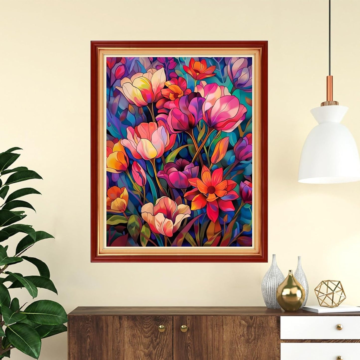 Funchey Stamped Cross Stitch Kits, DIY Cross Stitch Pattern for Adults Beginners Needlepoint Kits Embroidery Kit Arts and Crafts 11CT-Colorful Flowers 16x20 inch