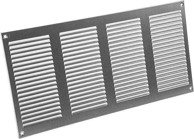 Vent Systems 16" x 8" Inch (Overall Dimensions) Pack of 3 - Galvanized - Air Vent Cover Metal Air Return Grill with Built-in Pest Guard Screen HVAC Vent Duct Cover for Home Improvement