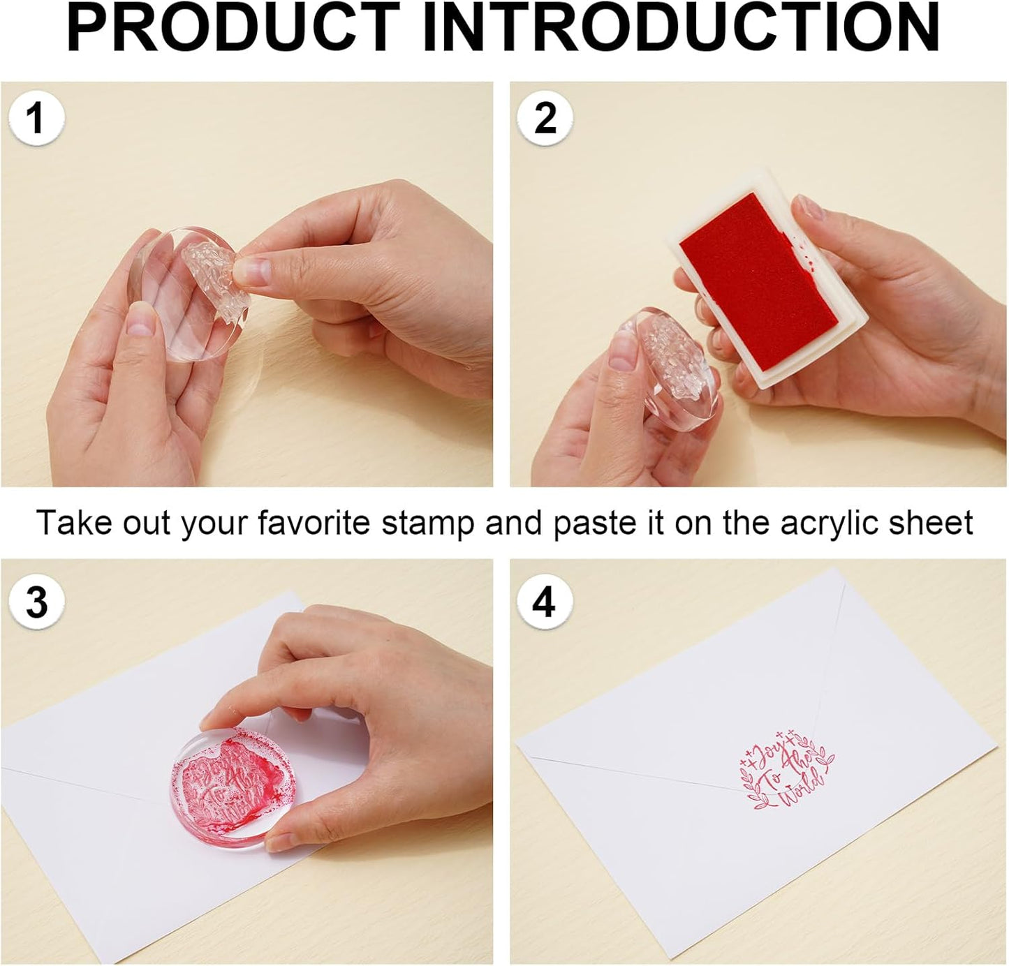 Whaline 5 Sheet Christmas Clear Stamps Wreath Snowman Gnome Silicone Transparent Stamps Greeting Words Border Stamp Cards for DIY Craft Card Making Scrapbooking Embossing Album Decor