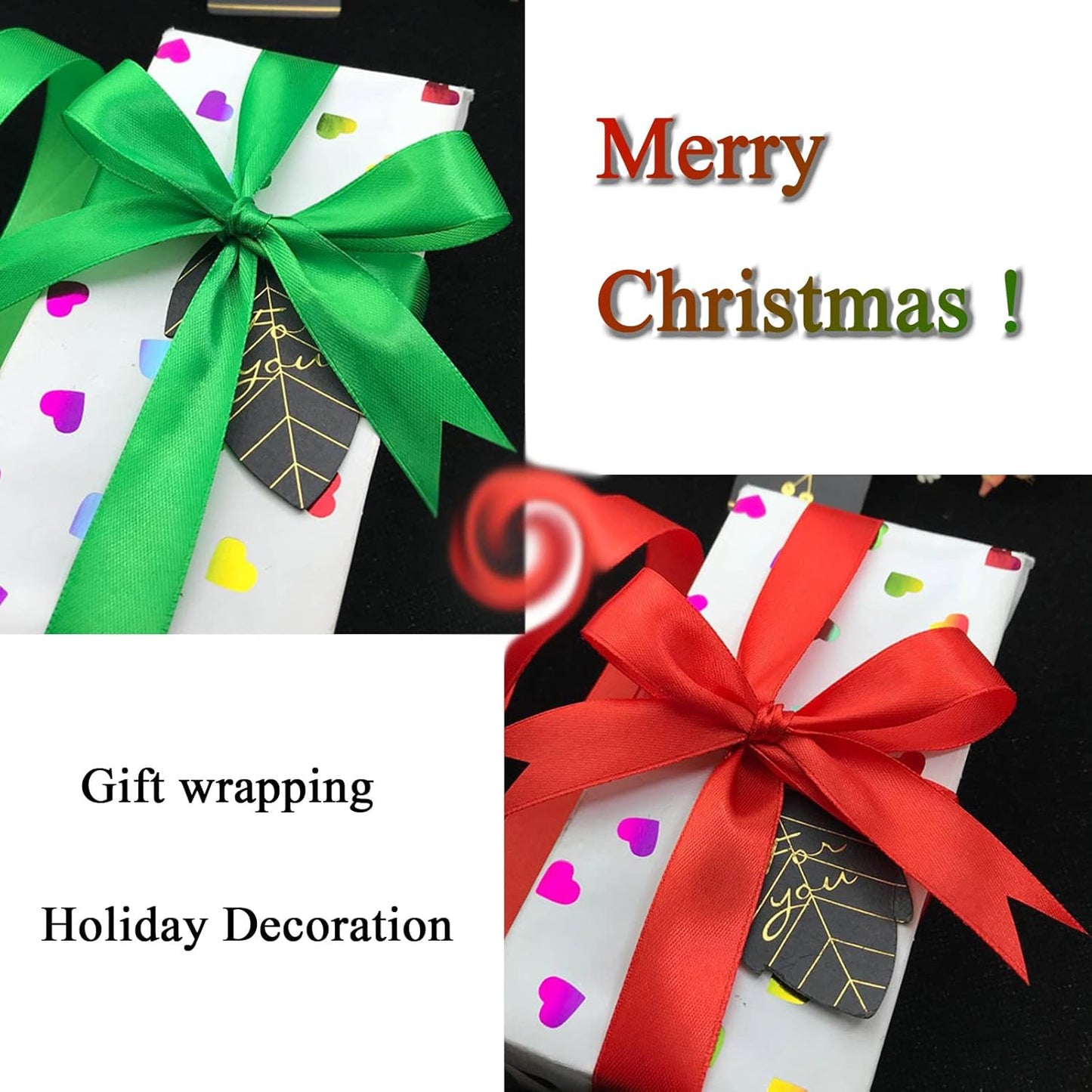 1 Inch Red Solid Satin Ribbon, 50 Yards Craft Fabric Ribbon for Gift Wrapping Floral Bouquets Wedding Party Decoration