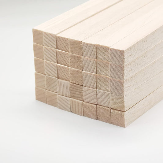 Balsa Wood Sticks, Square Wooden Dowels, Unfinished Hardwood Sticks for Crafts DIY Projects Models Making Supplies (12' X 1/2' X 1/2' 30Pcs)
