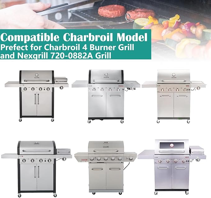 Cast Iron Cooking Grids & Grates for Charbroil 463242715, 463242716, 463276016, 466242715, 466242815, Lowes 606682, 639322 Gas Grill, 3 Pack