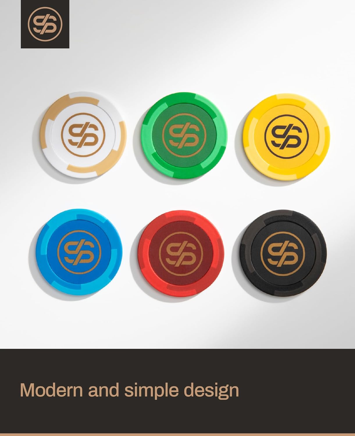 SLOWPLAY Godel Clay Poker Chips, 14 Grams Heavyweight Clay Composite, 40mm Large Chips in Bulk, Pack of 50 with Denomination of 5000