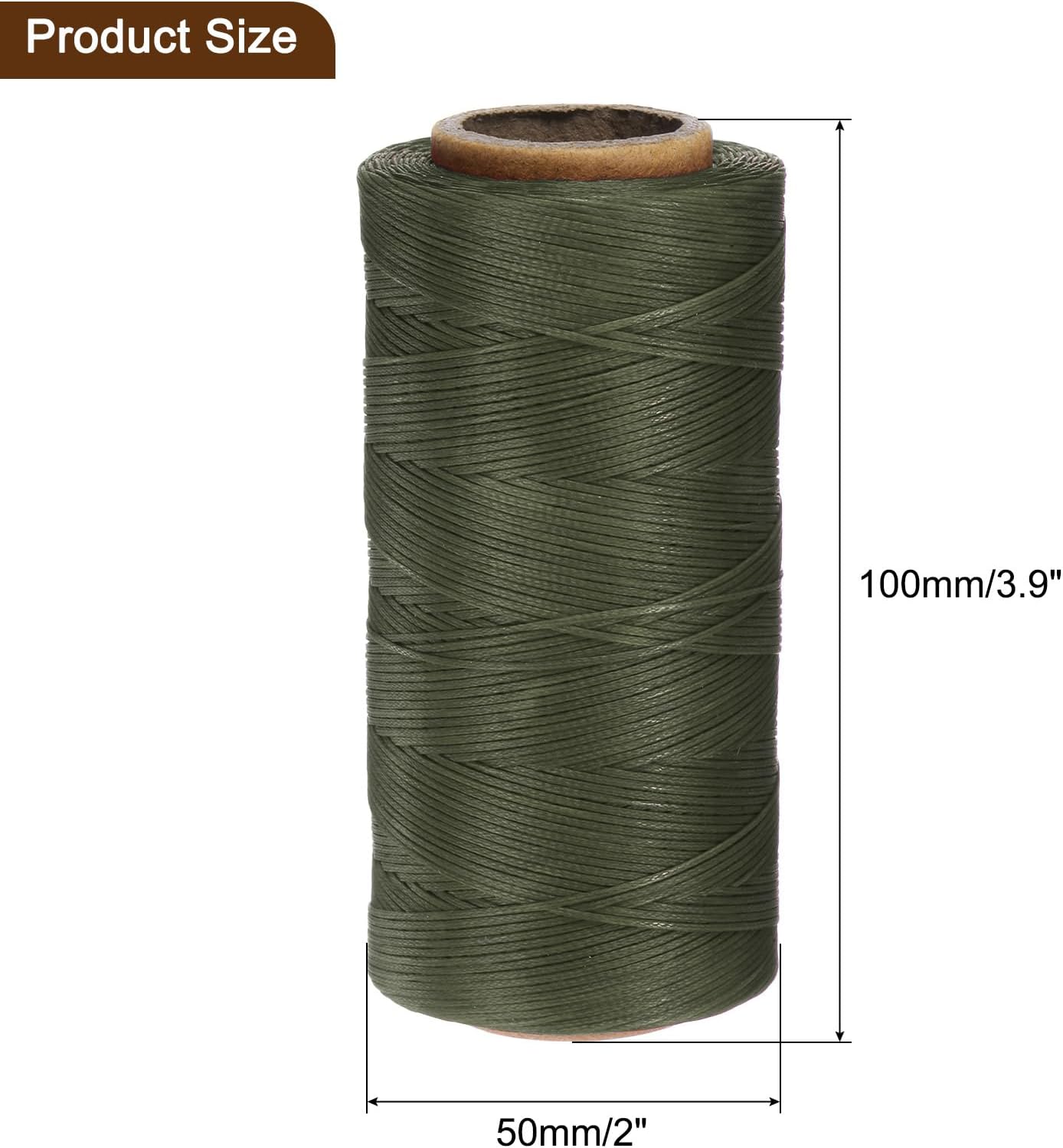 uxcell 150D 0.8mm Flat Waxed Thread 284 Yards Polyester Leather Sewing Waxed String Hand Stitching Waxed Cord for Leather Stitching Sewing Bookbinding DIY Craft Dark Green