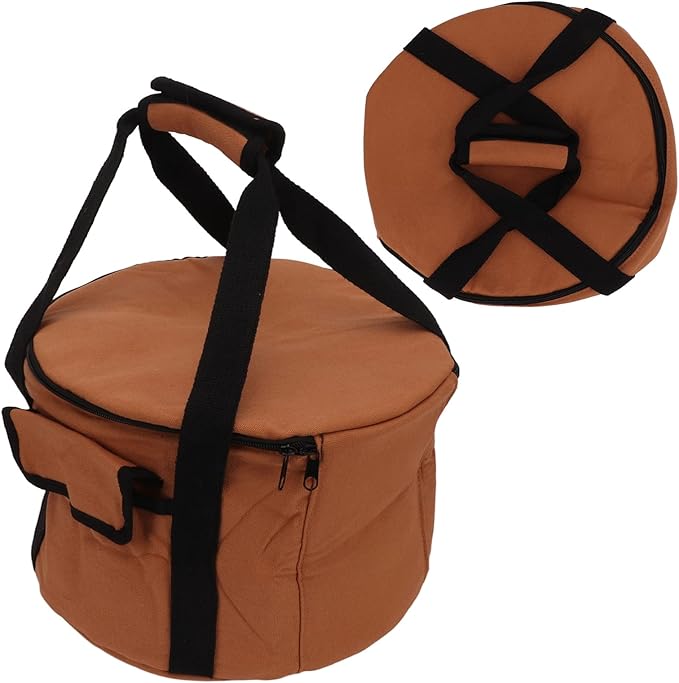Camping Tableware Carrying Bag, 13.7L Large Capacity Waterproof Picnic Flatware Storage Bag, Outdoor BBQ Round Storage Bag for Plates Dishes Pots Bowls Utensils