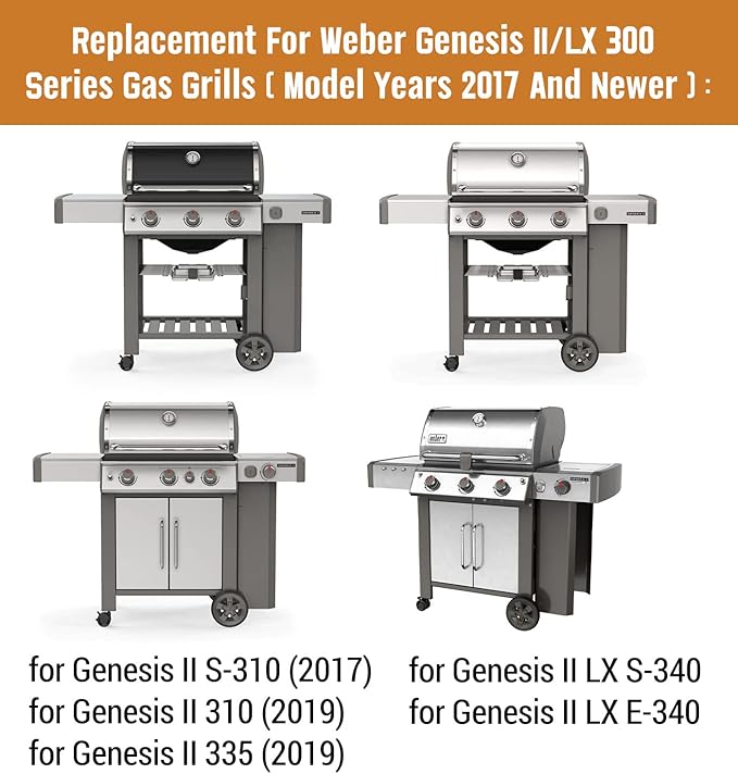 17-Inch Flavorizer Bars for Weber Genesis 2 Grill Parts, Grill Replacement Parts for Weber Genesis II/LX 300 Series (2017 and Newer) Grill Parts, Genesis II E-310 E-315 S-335, 66032, 5-Pack