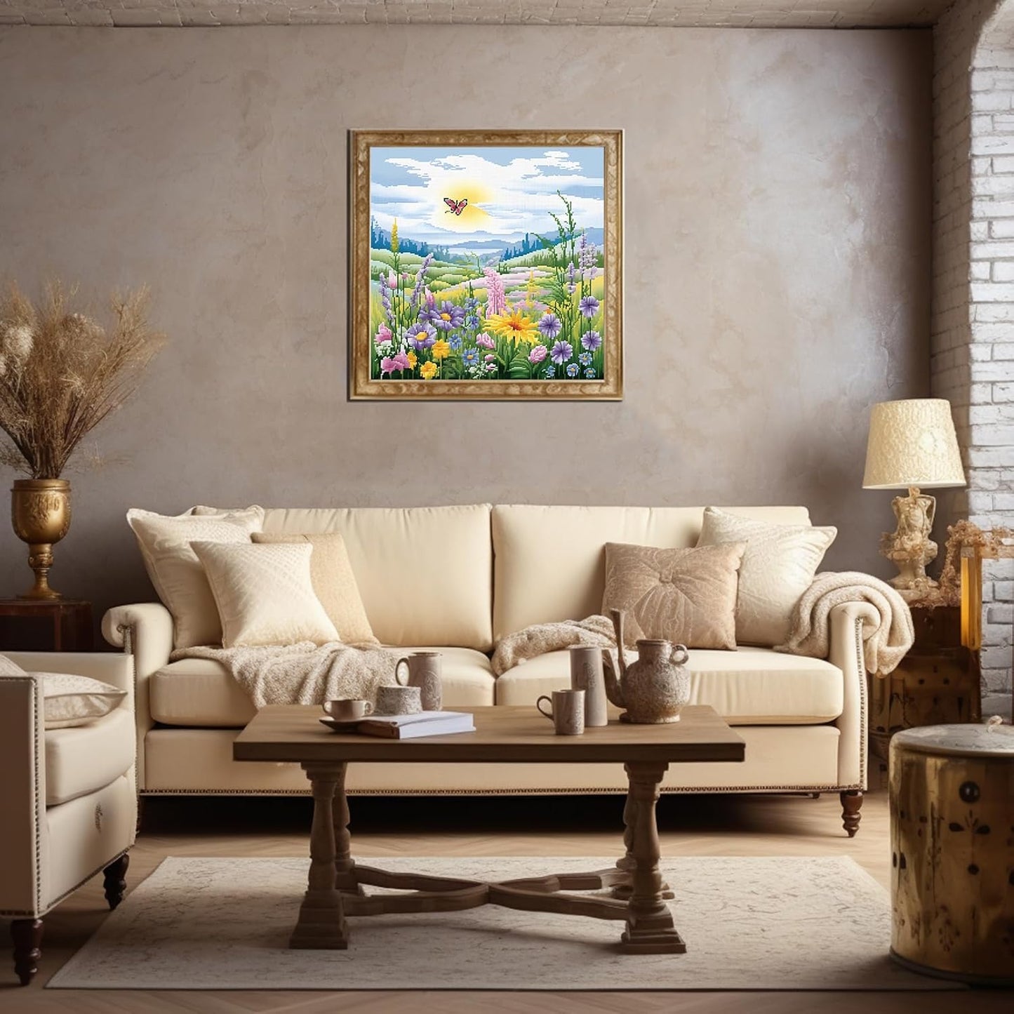 51buyoutgo Natural Landscape Cross Stitch Kits, 11 Ct Count Pre Printed Counted Stamped Cross Stitch Embroidery Needlepoint Patterns Kits for Adults Beginners, Easy Advanced Crossstitch Crossstitching